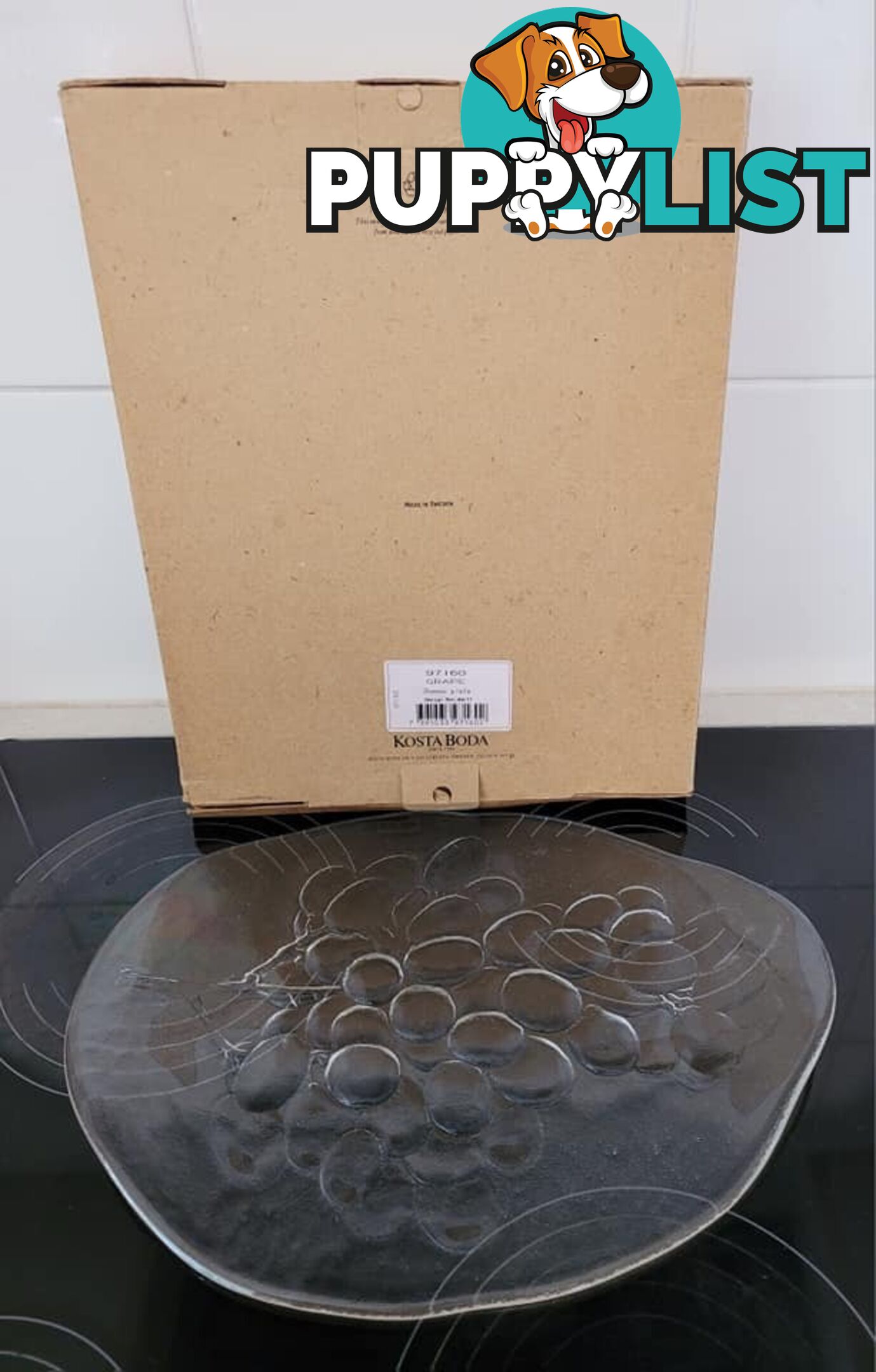 Glass Cheese Plate - brand new