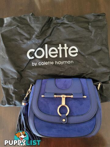 Colette Blue Suede-like Handbag - brand new