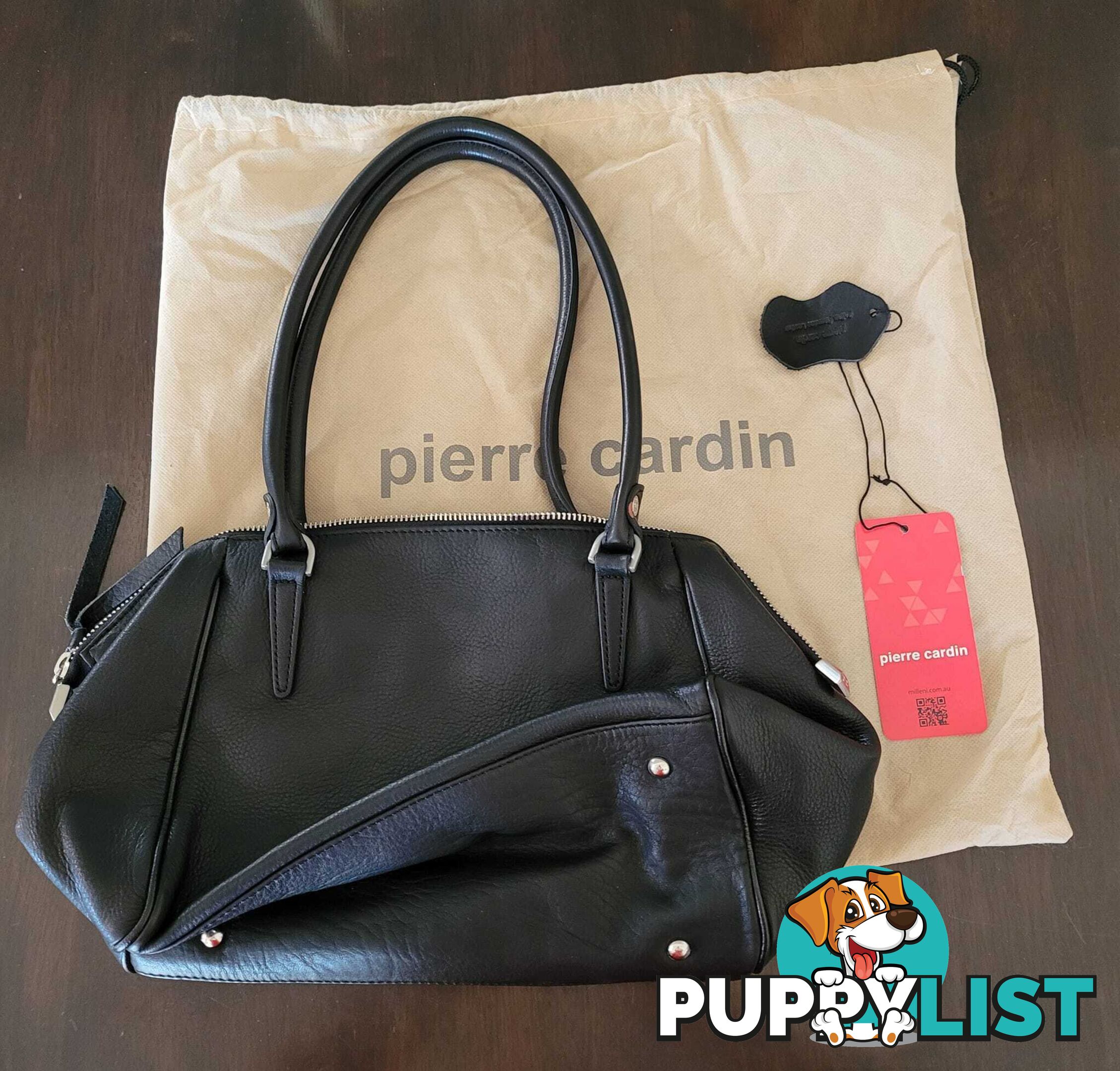 Pierre Cardin Black Leather Handbag - brand new