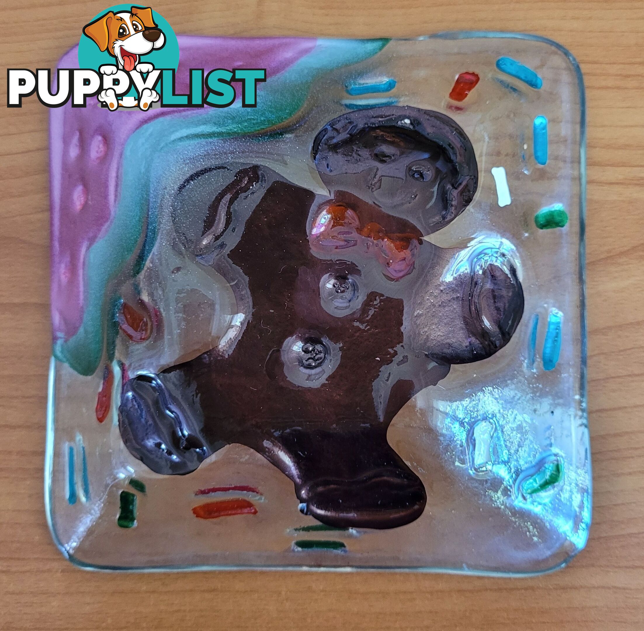 Gingerbread Man Glass Bowl - brand new - great gift idea
