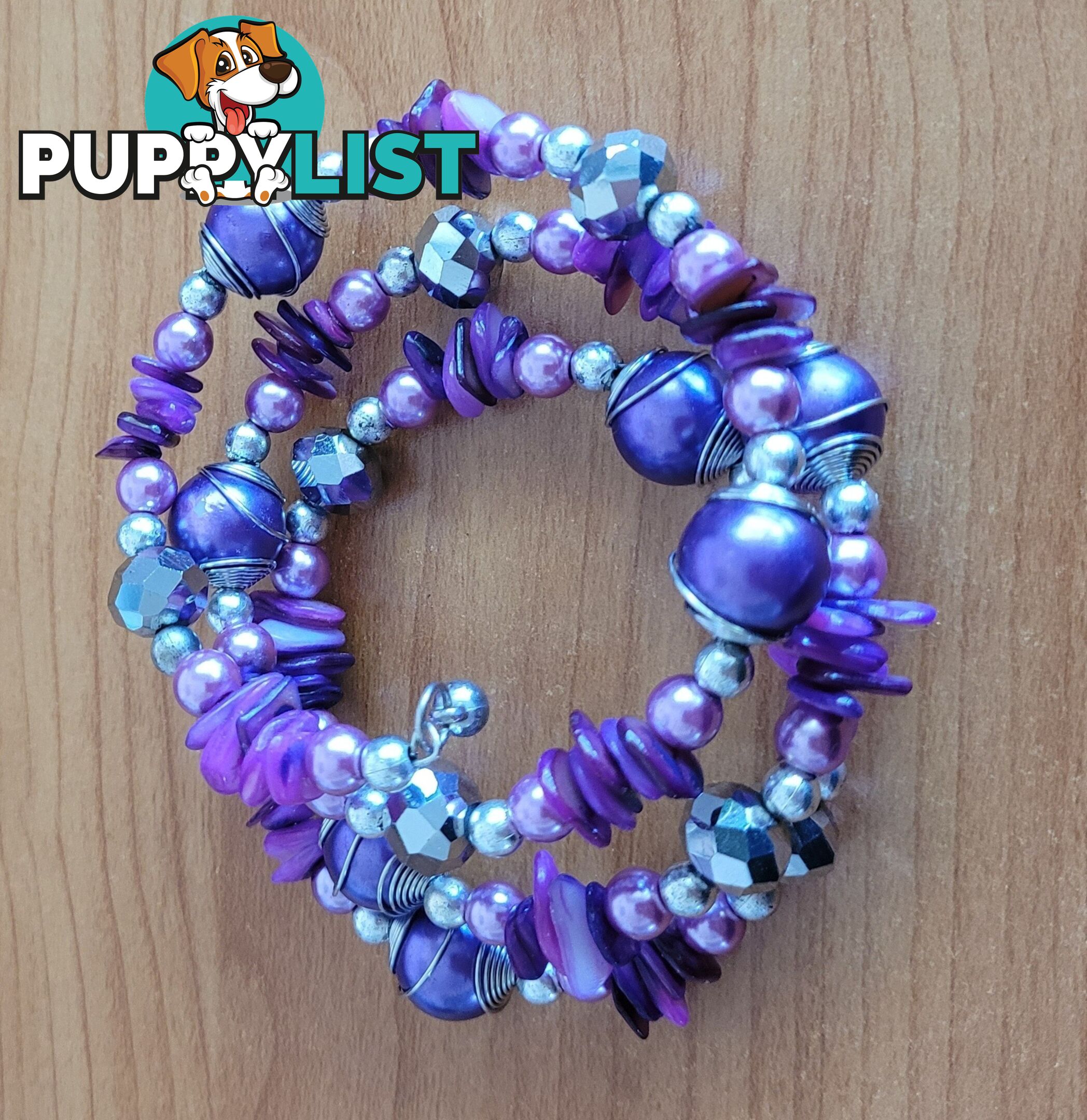 Purple Beaded Bracelet - never worn