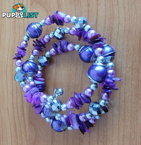Purple Beaded Bracelet - never worn