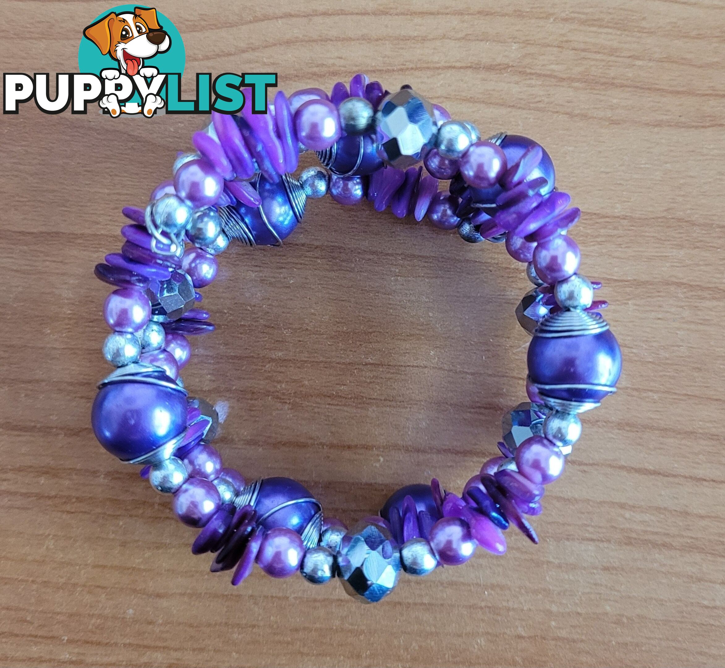 Purple Beaded Bracelet - never worn