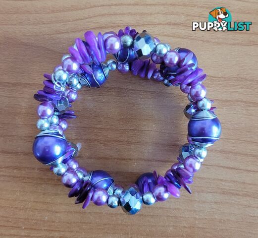 Purple Beaded Bracelet - never worn