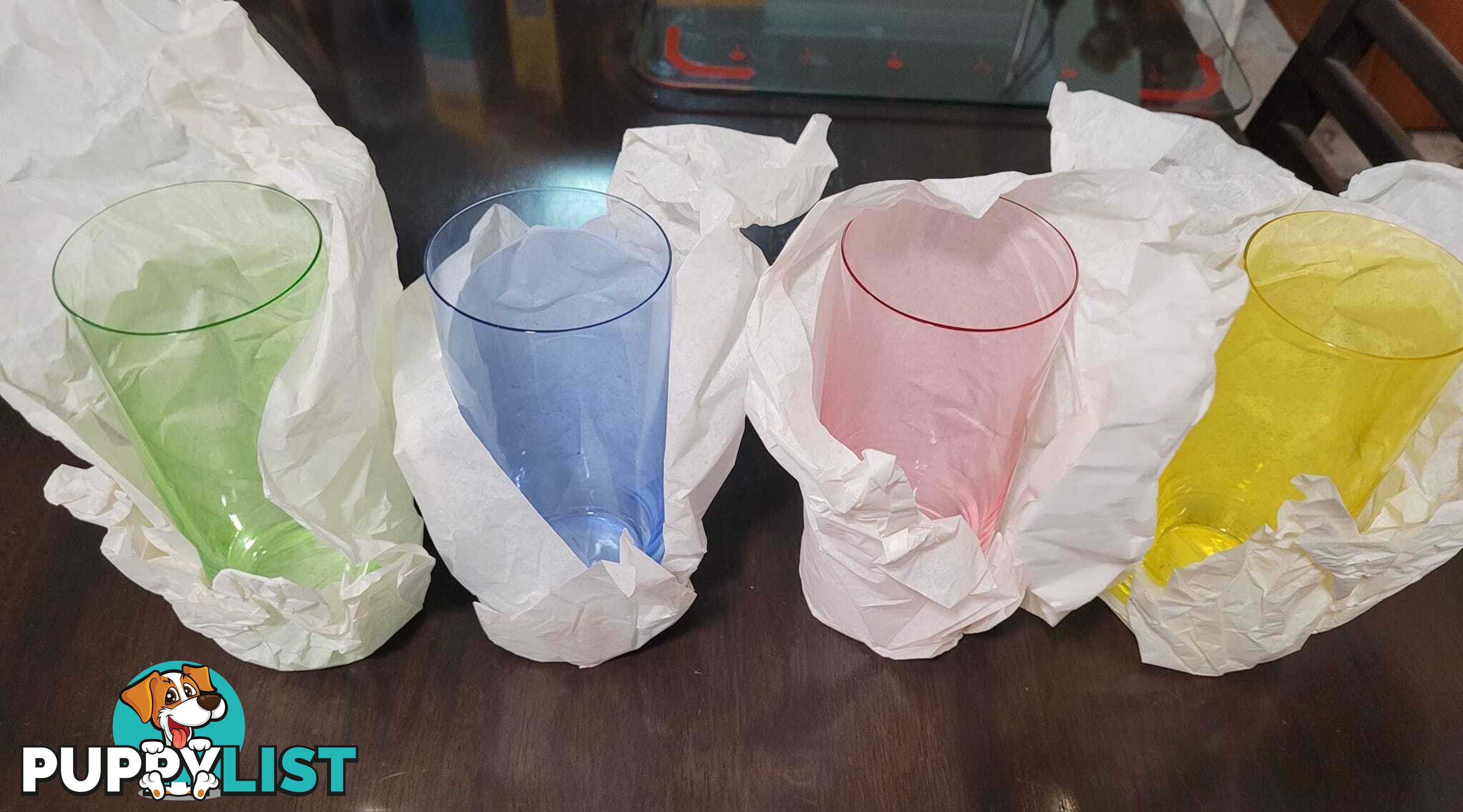 Coloured Tall Tumbler Set - never used