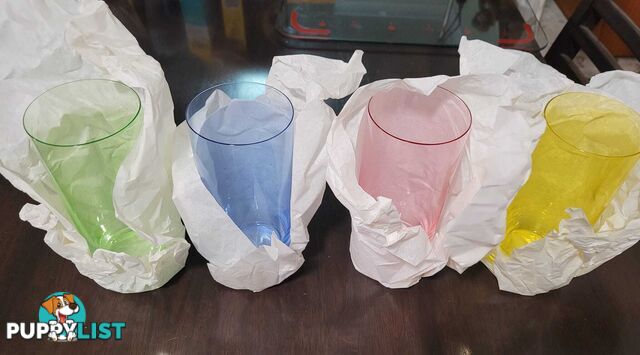 Coloured Tall Tumbler Set - never used