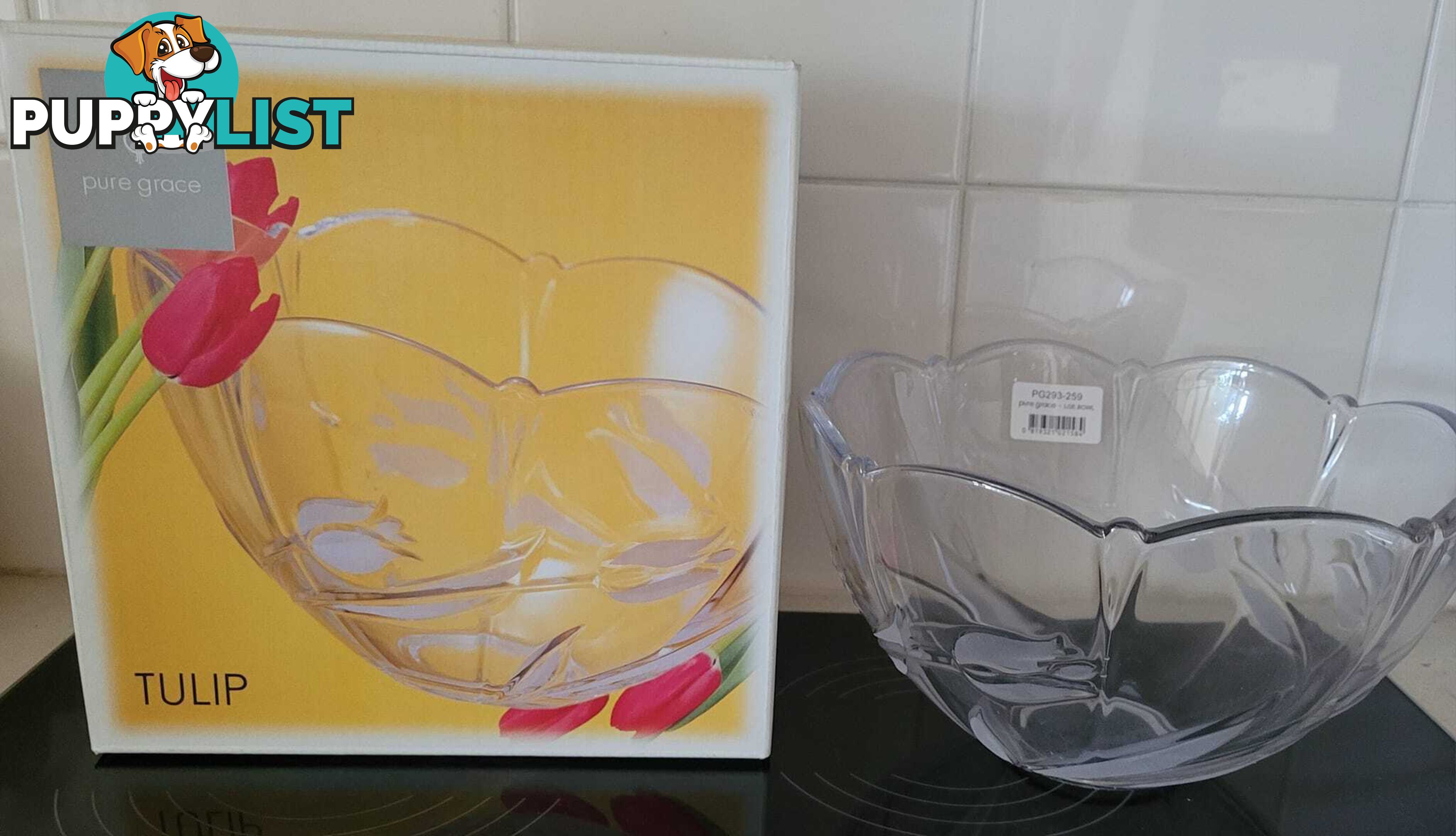 Glass Tulip Bowl - brand new - great gift idea