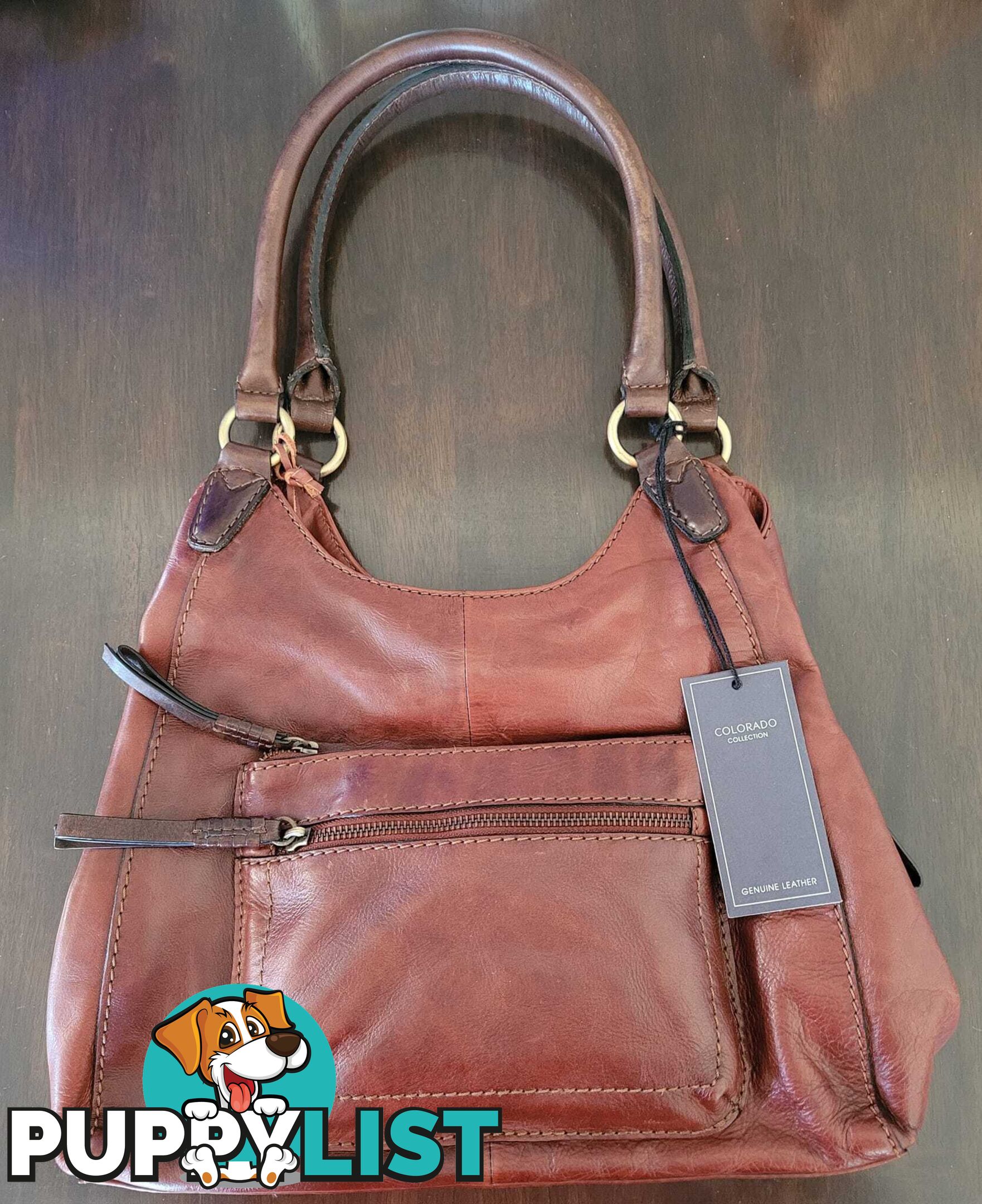 Colorado Tan Leather Handbag - brand new