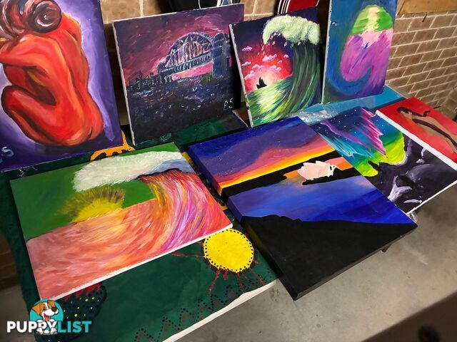 10 Original Paintings – Bulk Art Sale