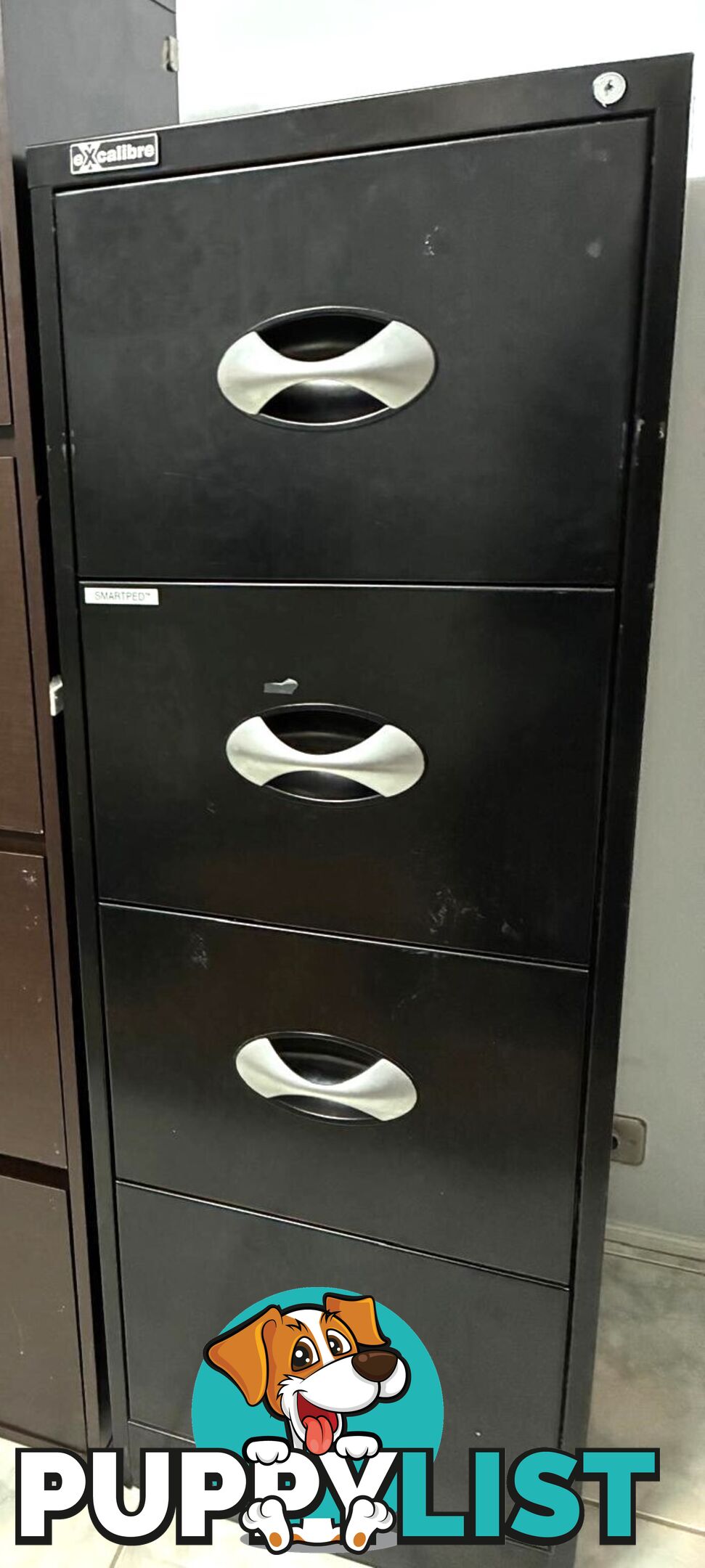 Excalibre 4-Drawer Black Filing Cabinet