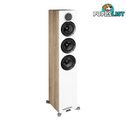 Elac Debut Reference DFR52 Floorstanding Speakers - White Baffle/Oak Cabinet