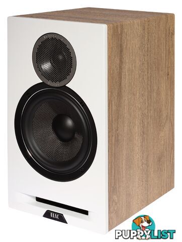 Elac Debut Reference DBR62 Bookshelf Speakers - White Baffle/Oak Cabinet