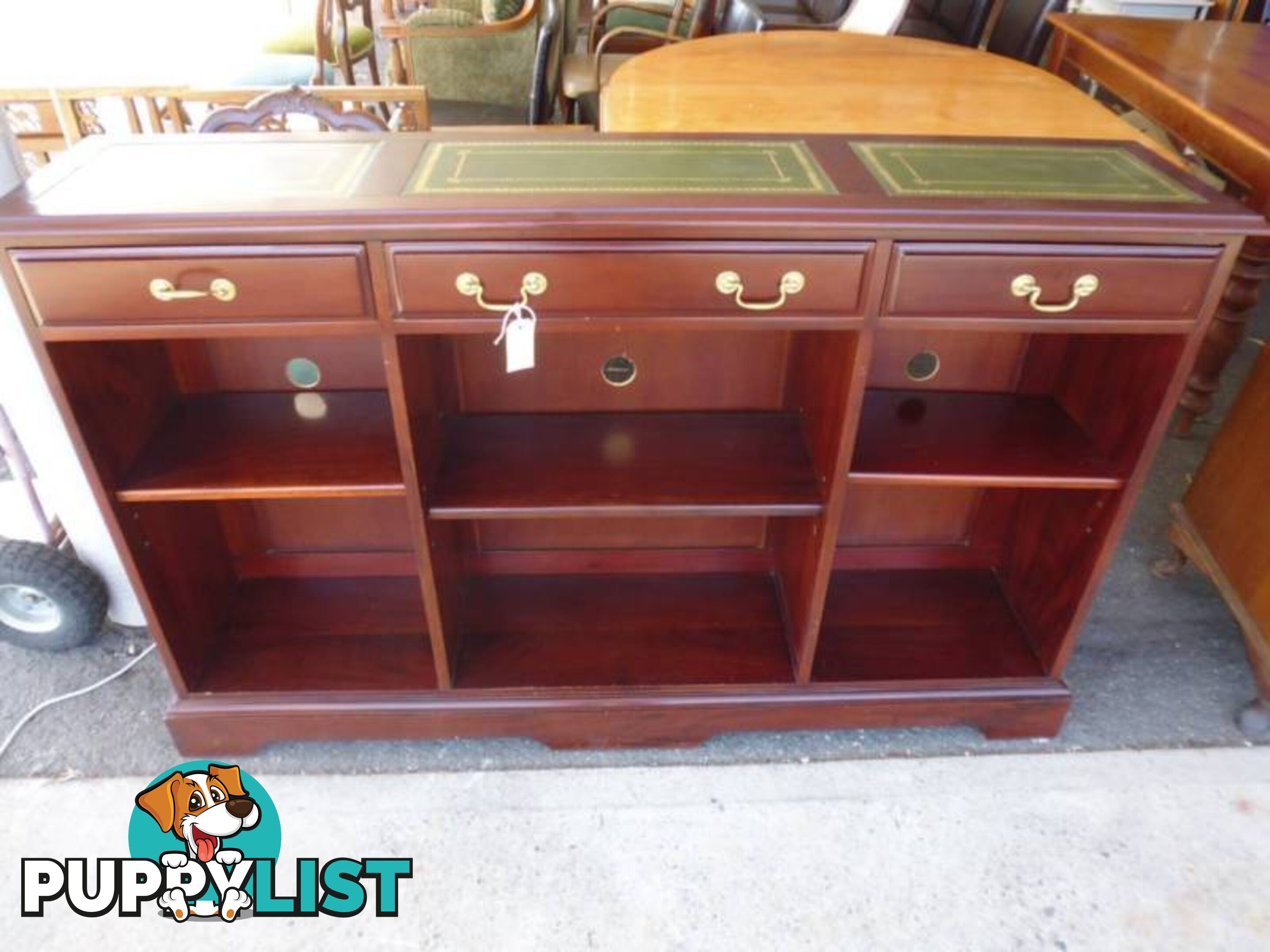 Hall Table, Leather Top, Mahogany, 369970