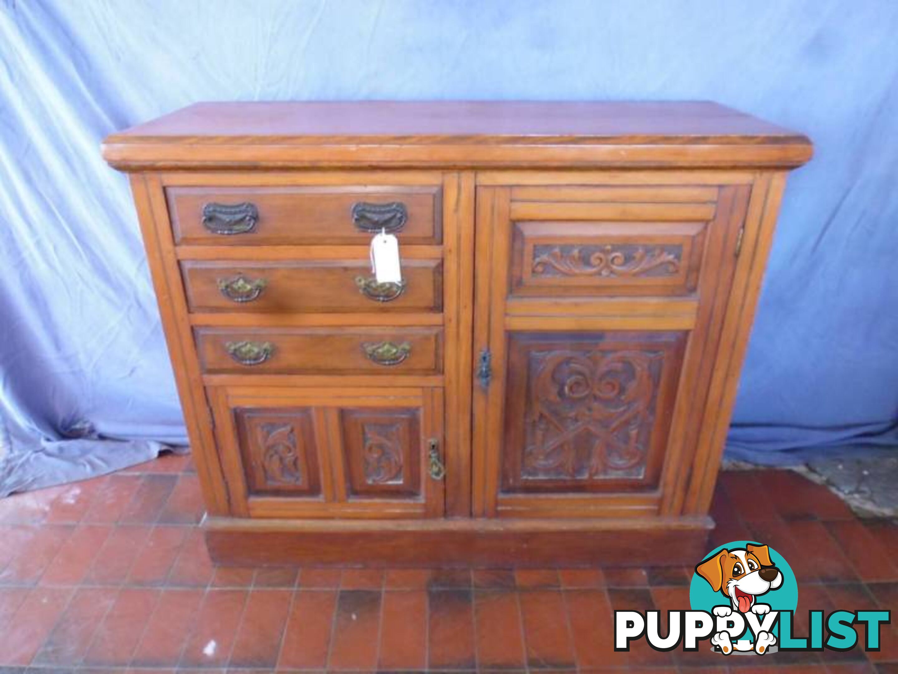 Sideboard, Kauri Pine, with Carving, 368104