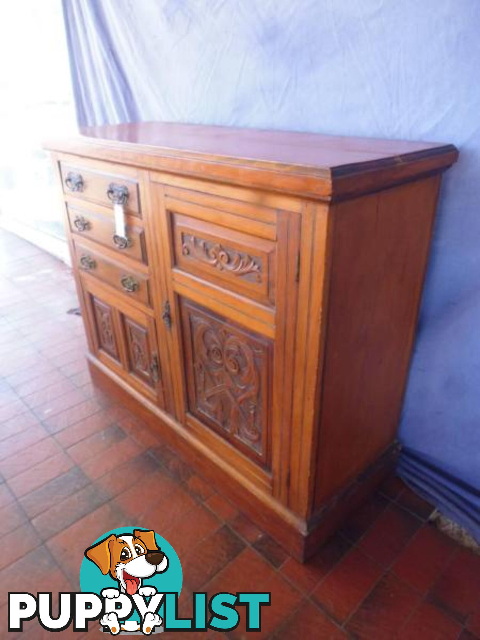 Sideboard, Kauri Pine, with Carving, 368104