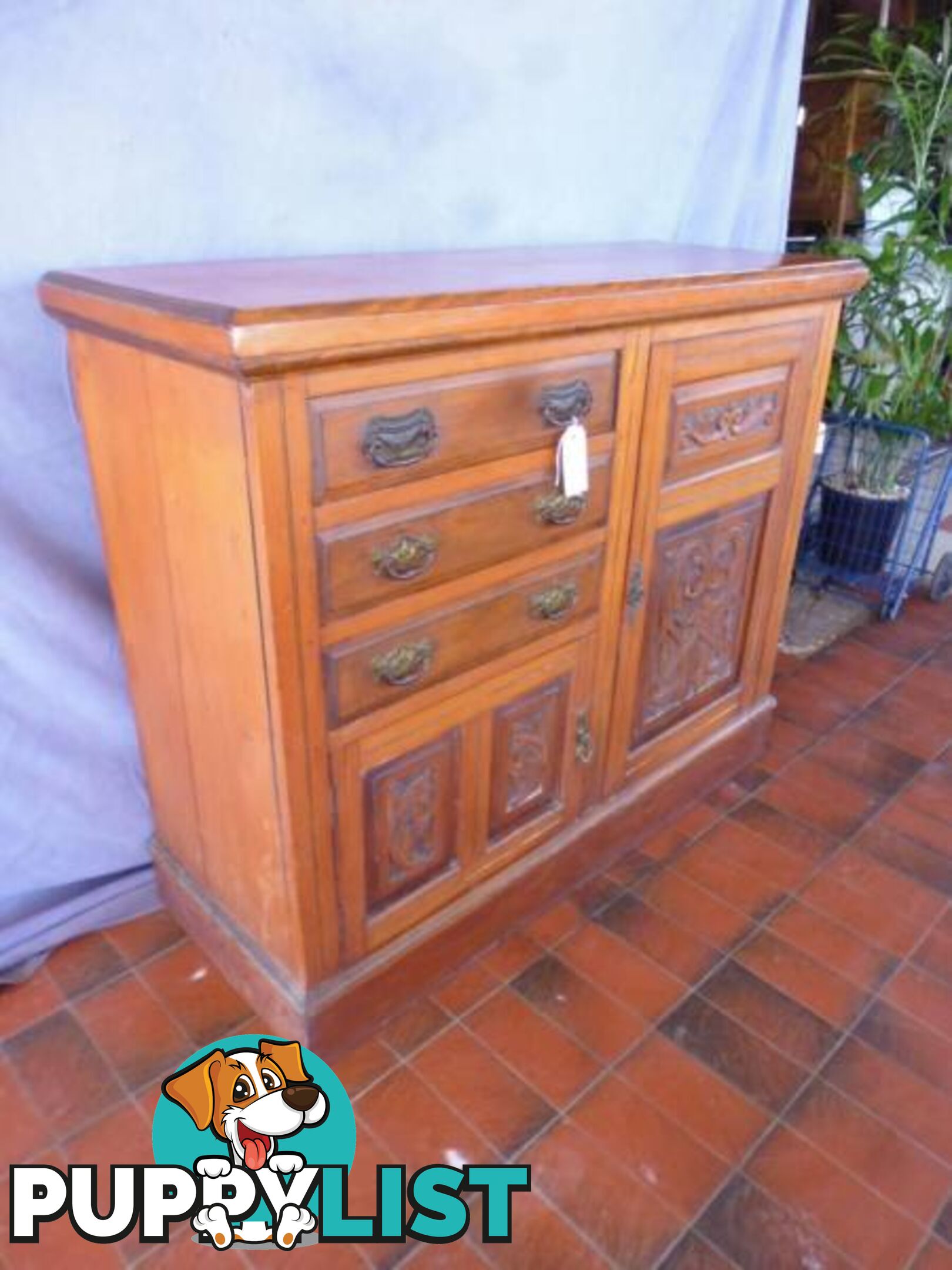 Sideboard, Kauri Pine, with Carving, 368104