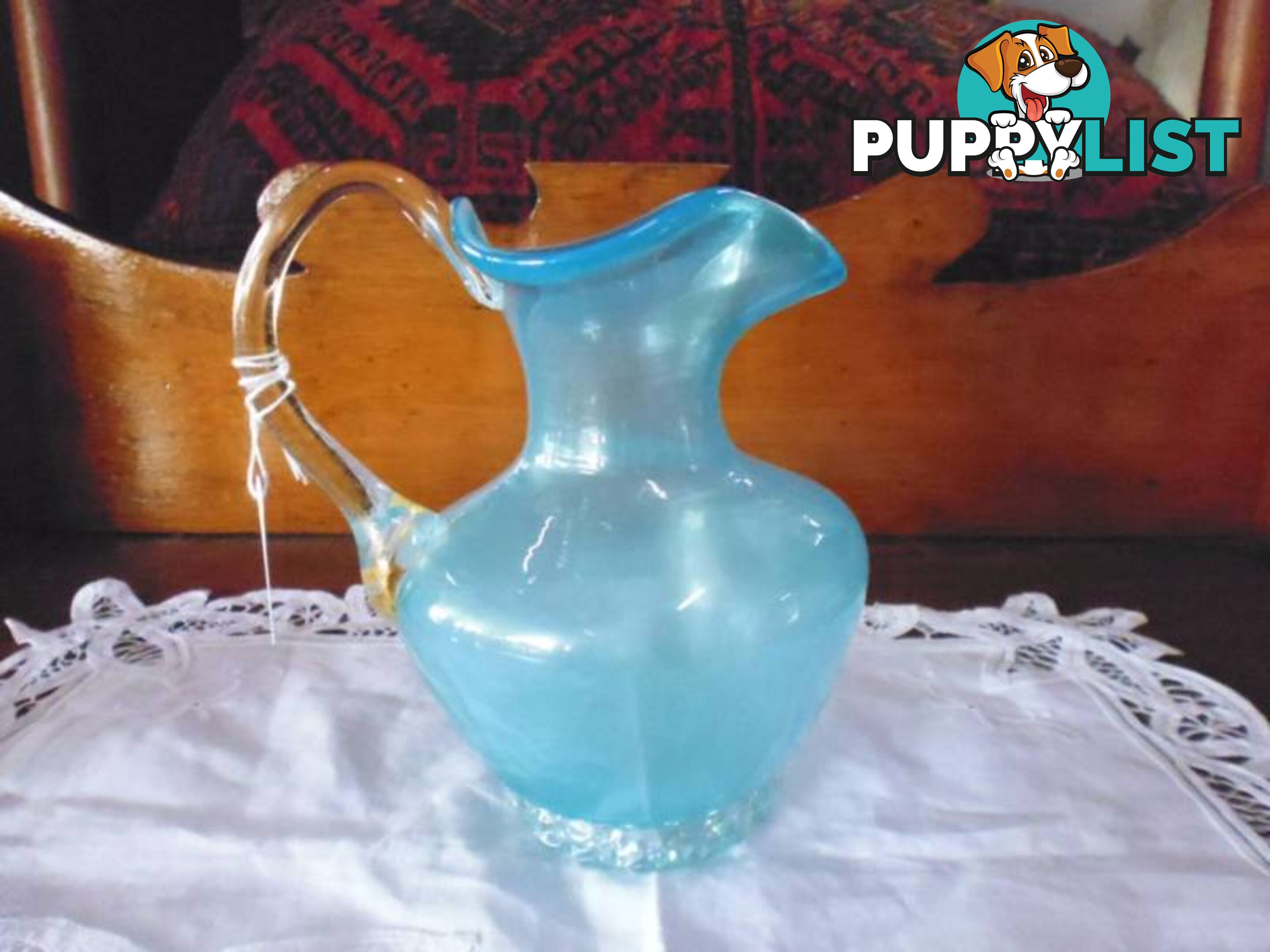 Blue Blown Glass Jug, 369566