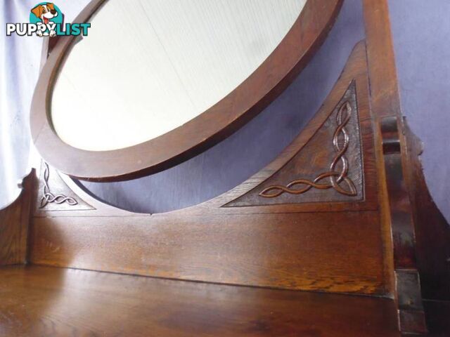 Dressing Table, Round Mirror, 368243