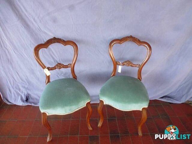 2 x Blue Victorian Chairs, 369964