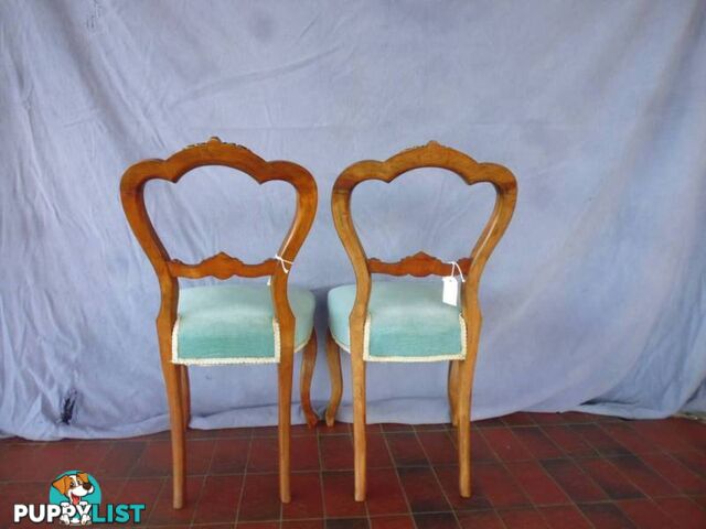 2 x Blue Victorian Chairs, 369964