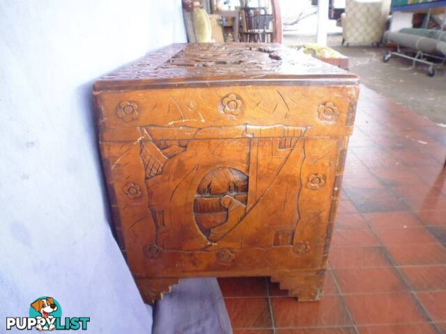 Camphor Wood Chest Large Carved 369319