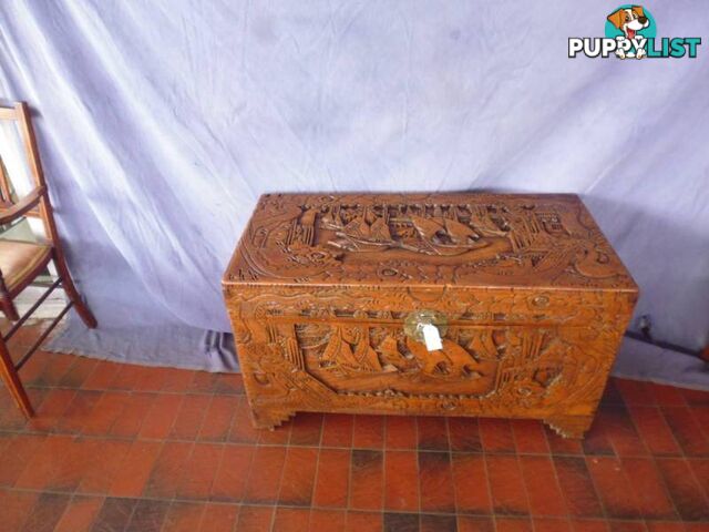 Camphor Wood Chest Large Carved 369319