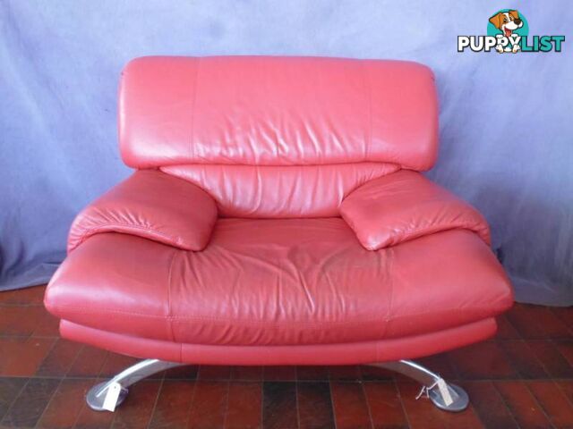 Lounge Chair, Red Leather, 369228