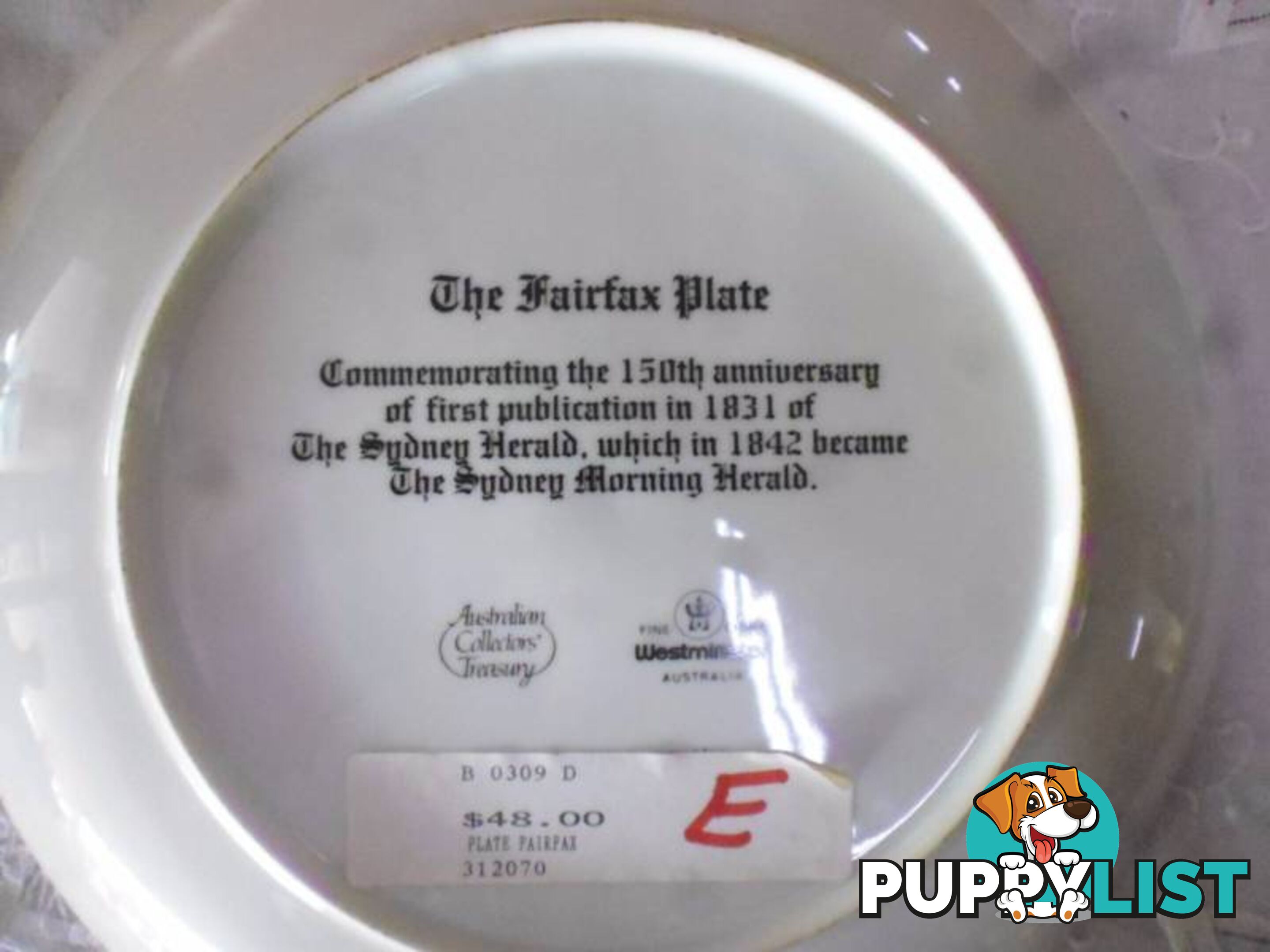 The Fairfax Plate, 312070