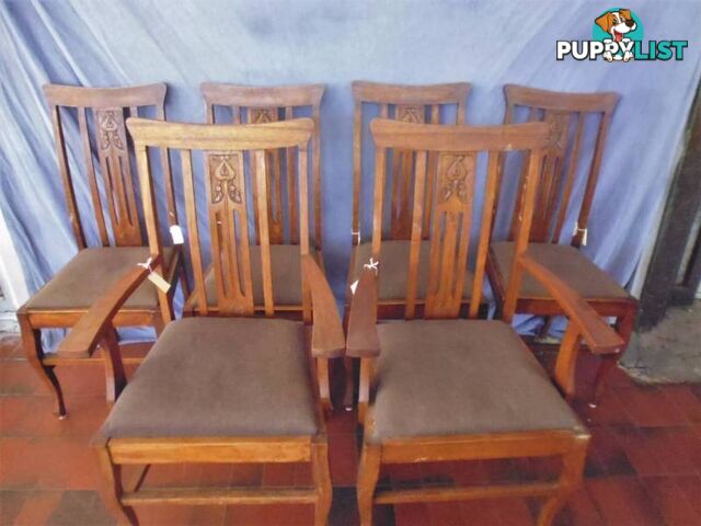 6 Slat Back Chairs, 370104