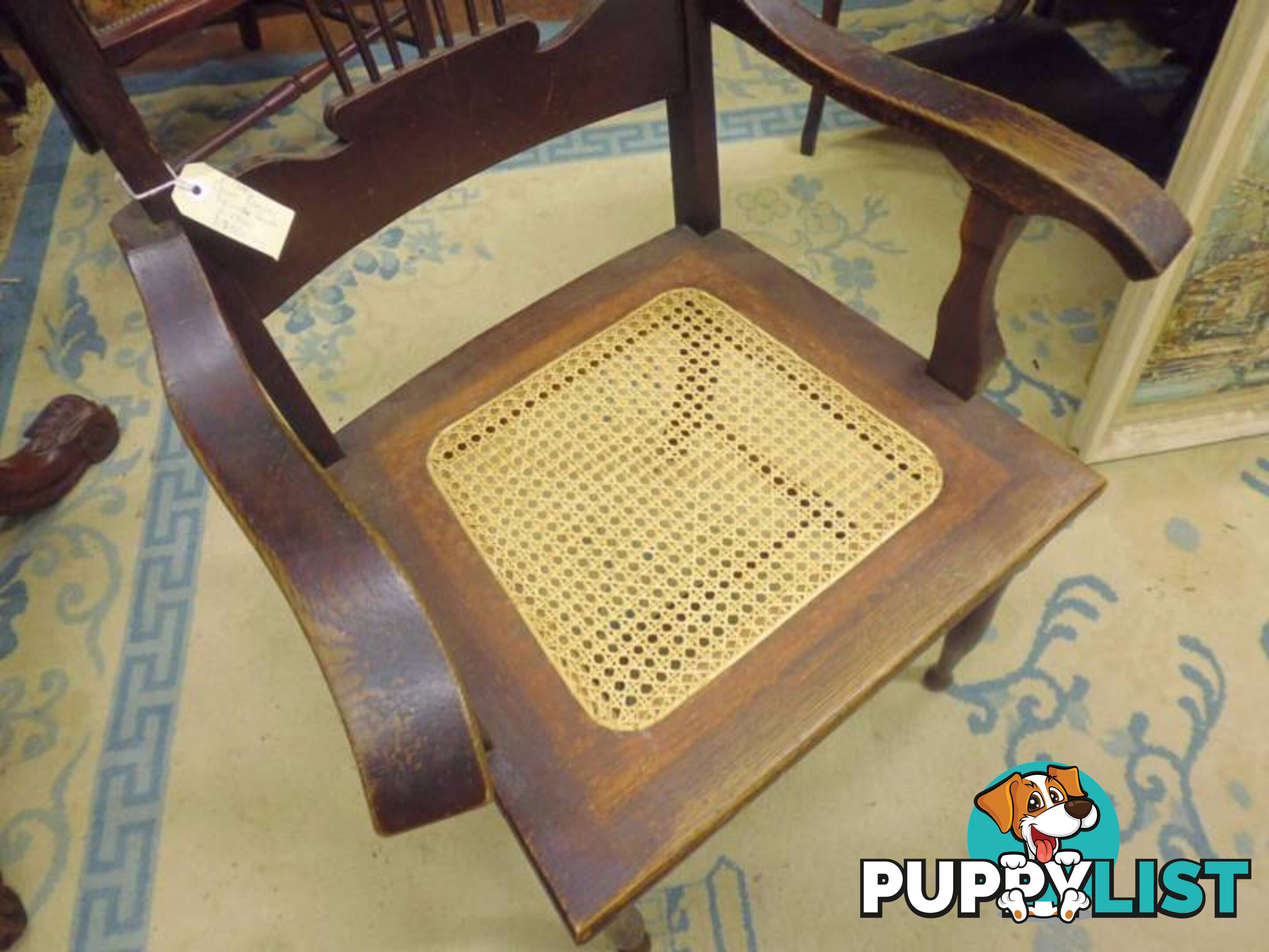 Chair Spindle Back Oak Cane Seat C1700 365313