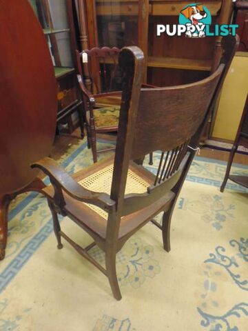 Chair Spindle Back Oak Cane Seat C1700 365313