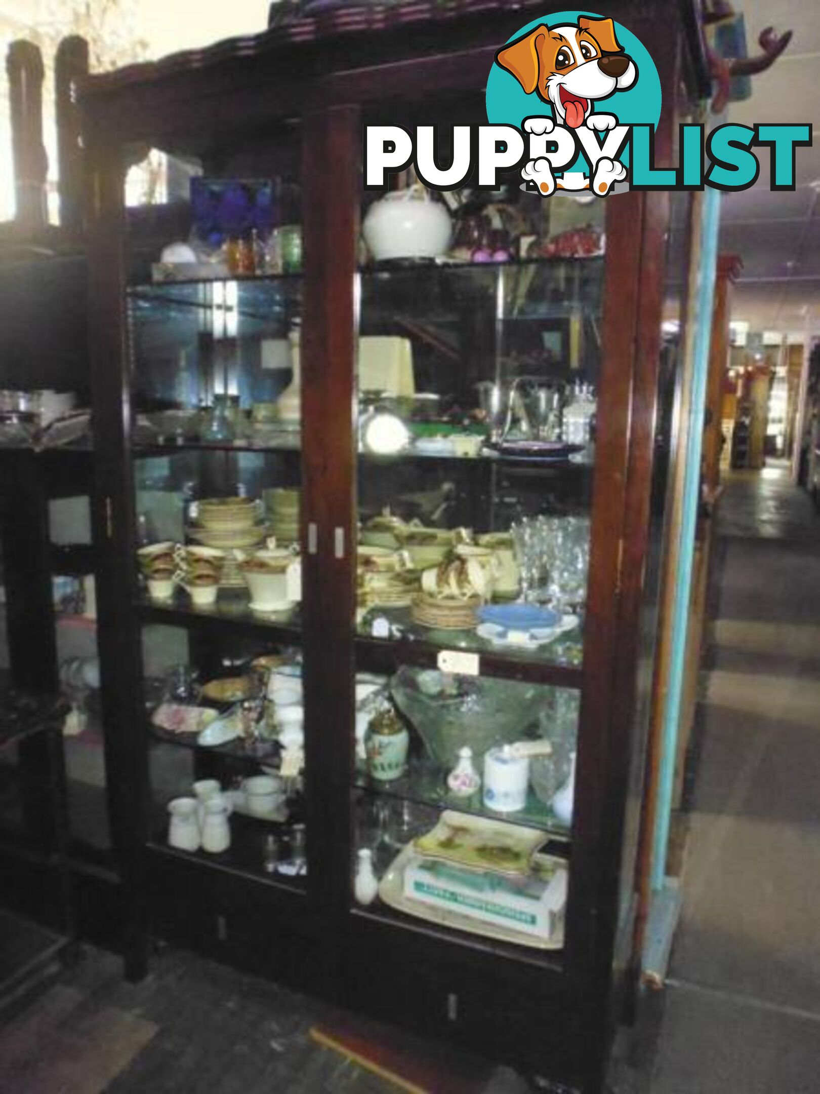 Display Glass Cabinet with Mirror Back, 369862