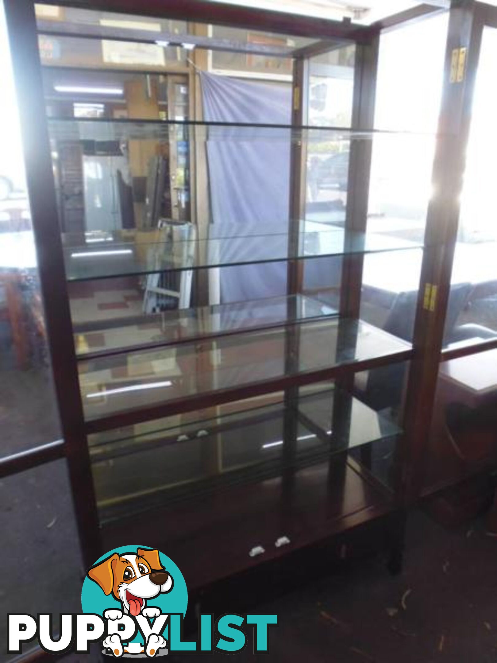 Display Glass Cabinet with Mirror Back, 369862