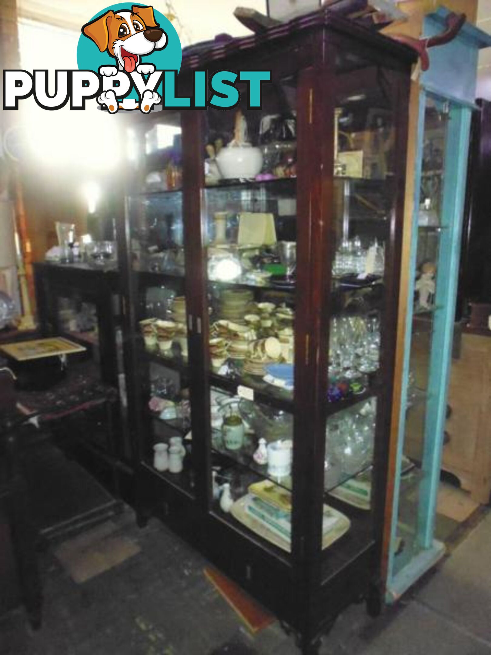 Display Glass Cabinet with Mirror Back, 369862