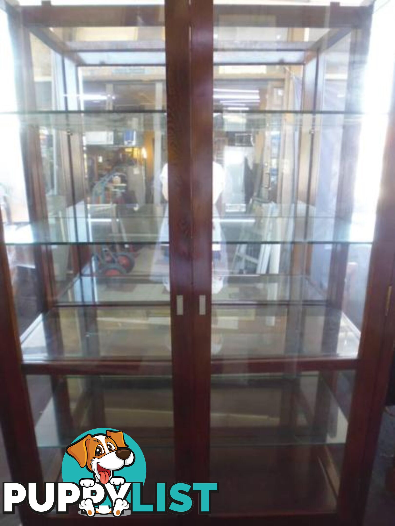 Display Glass Cabinet with Mirror Back, 369862