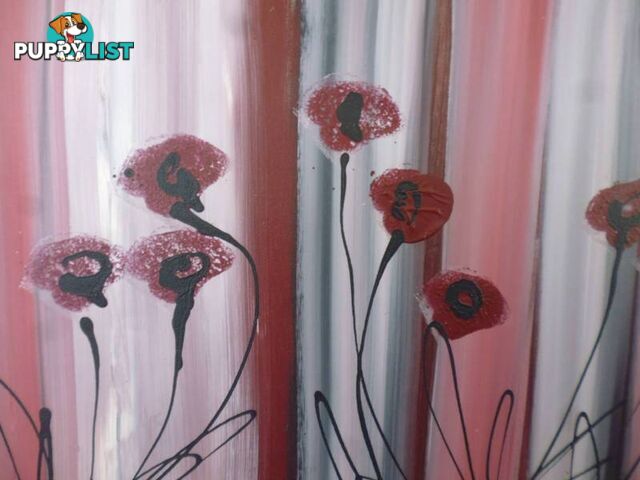 Pickerin Original Poppies 3 Piece Painting, 369761