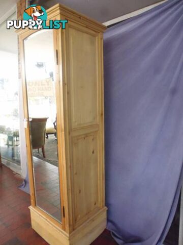 Wardrobe Single Door Baltic Pine with Mirror, 370005