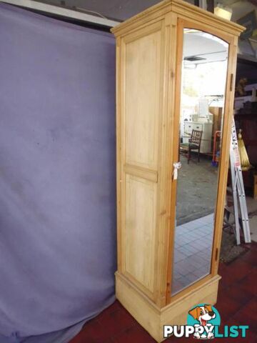 Wardrobe Single Door Baltic Pine with Mirror, 370005