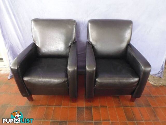 Chairs, 2, Black Leather, 368562