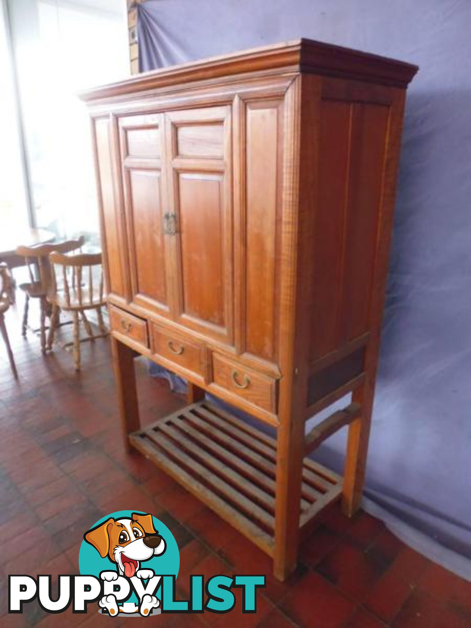 Cabinet, Chinese Rosewood, 2 Door, 3 Drawer, 368525