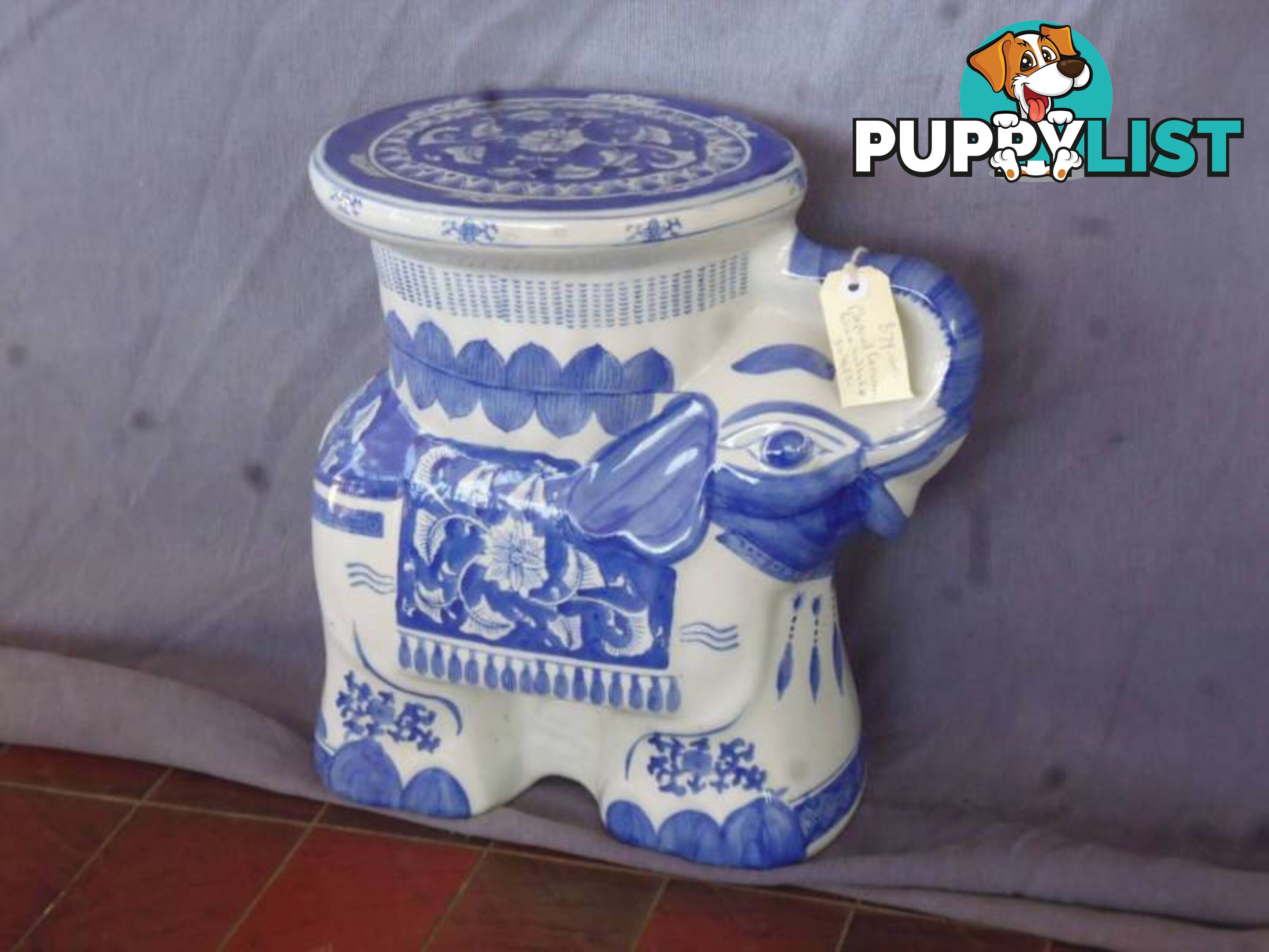 Elephant Ceramic / Blue and White - 369622