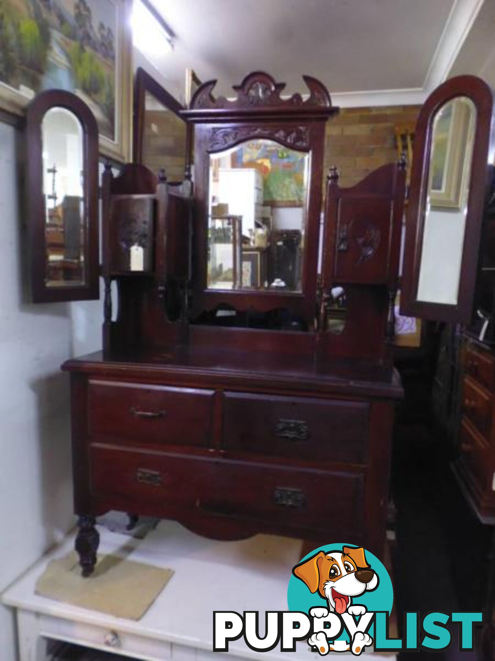 Wing Mirror, Kauri, Dressing Table, 367630