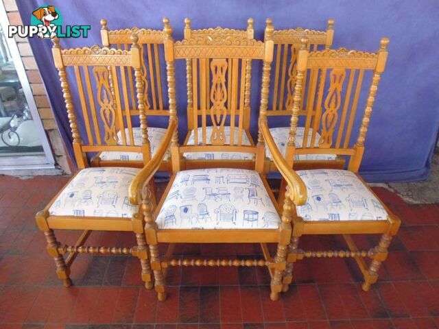 Chairs 6 Oak Jacobean Painted 366672