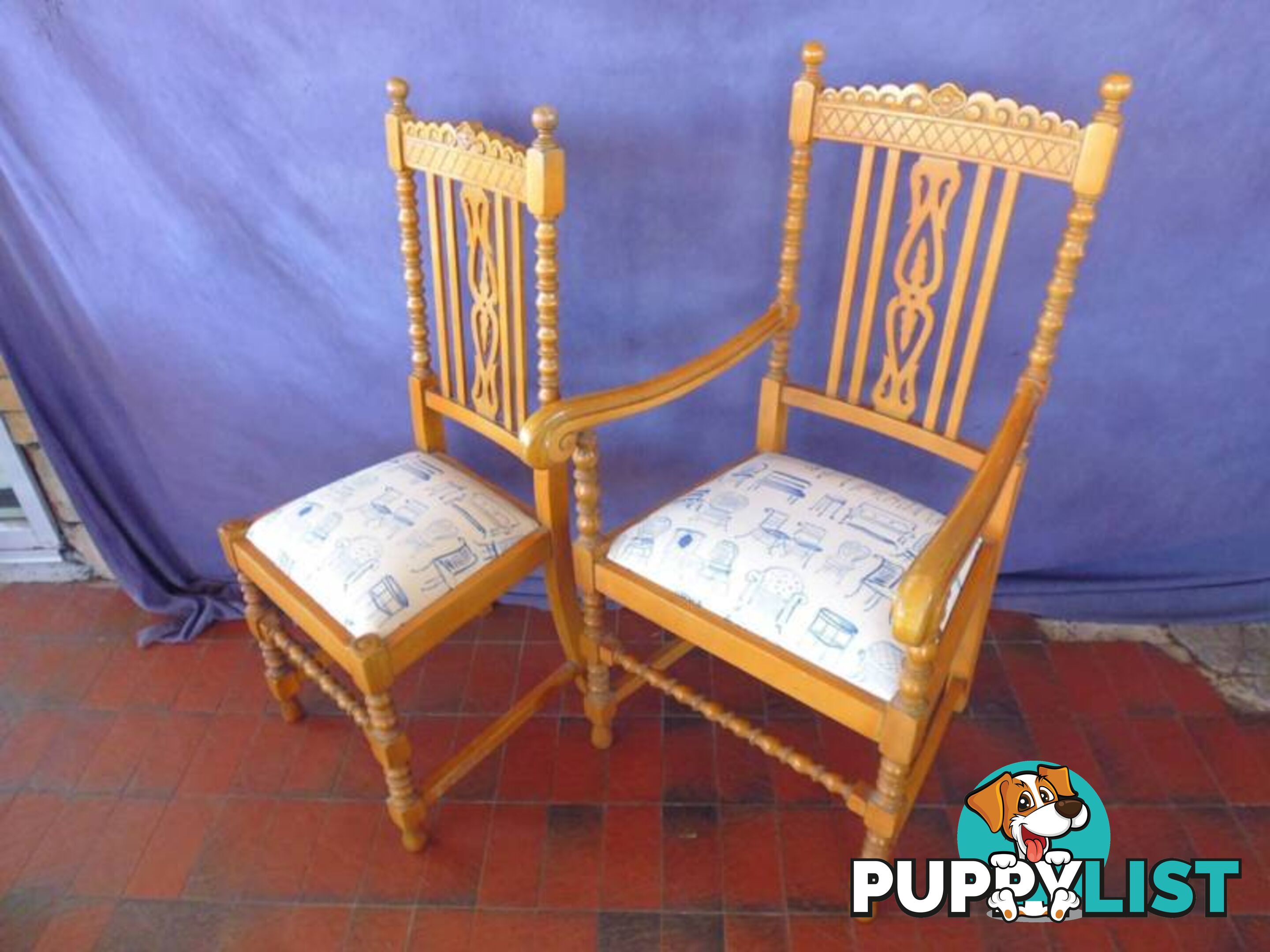 Chairs 6 Oak Jacobean Painted 366672