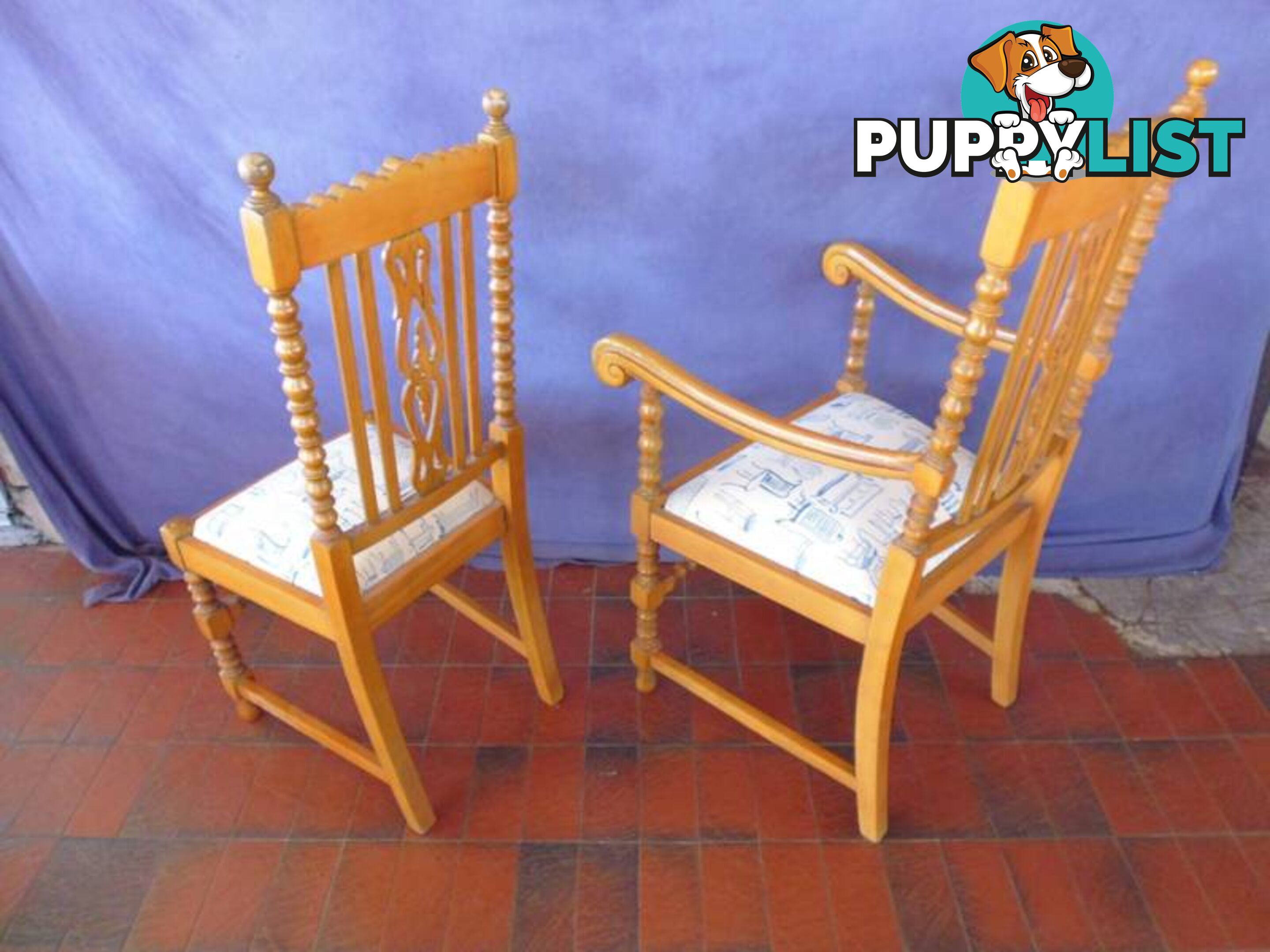 Chairs 6 Oak Jacobean Painted 366672