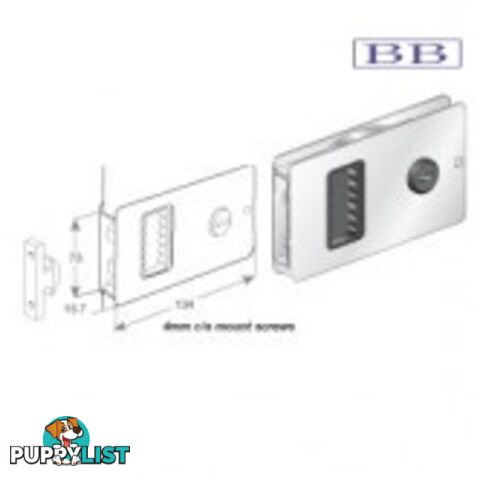 Flush Sliding / BiFold Door Lock - Stainless Steel