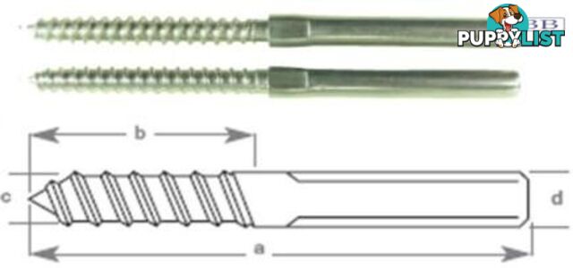 Swage Terminals with Lag Screw 3.0mm 1/8