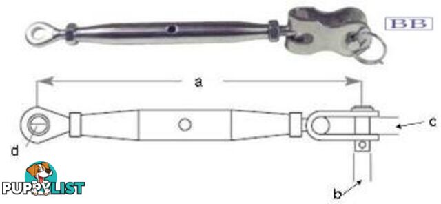 Turnbuckle Toggle & Eye M6