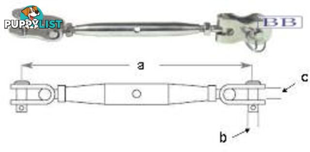 Turnbuckle Toggle - Toggle M10 Thread