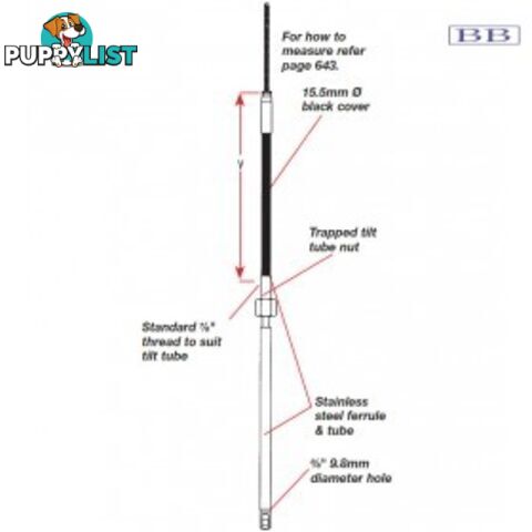 Teleflex Quick Connect Steering Cable 9-25ft